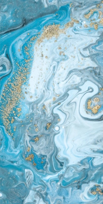 Panneau Bleu & Or – Marbre Océan Royal