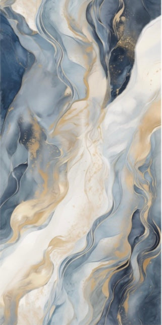 Panneau Bleu Nuit, Blanc & Or – Horizon Luxe