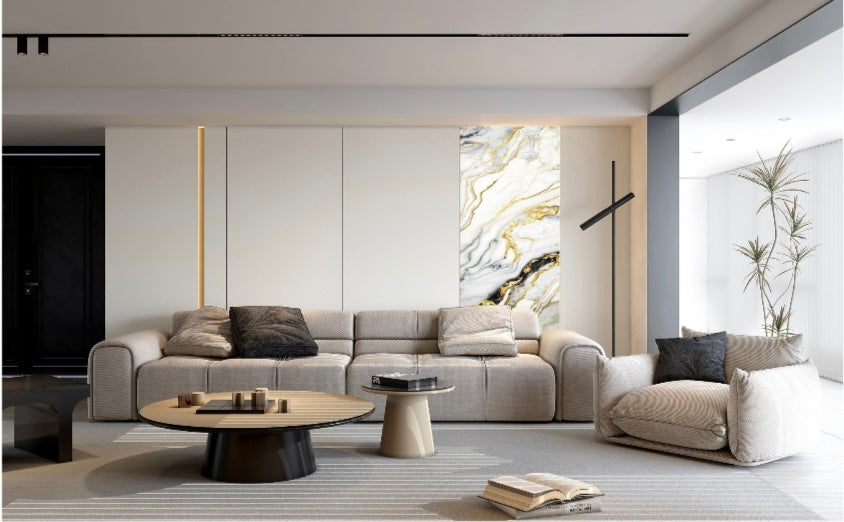 Panneau Noir, Blanc & Or – Marbre Contrast Black Royal