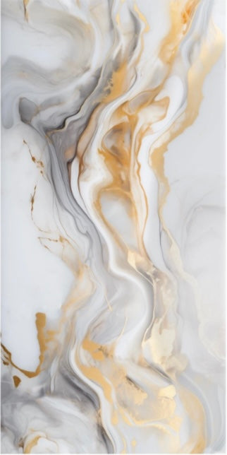 Panneau Blanc, Gris & Or – Marbre Royal Clair