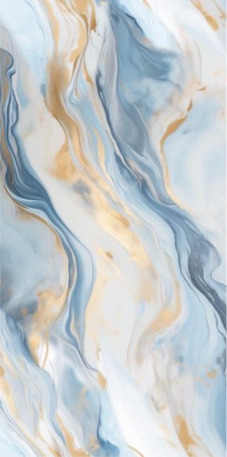Panneau Bleu & Or — Marbre Glacier Royal
