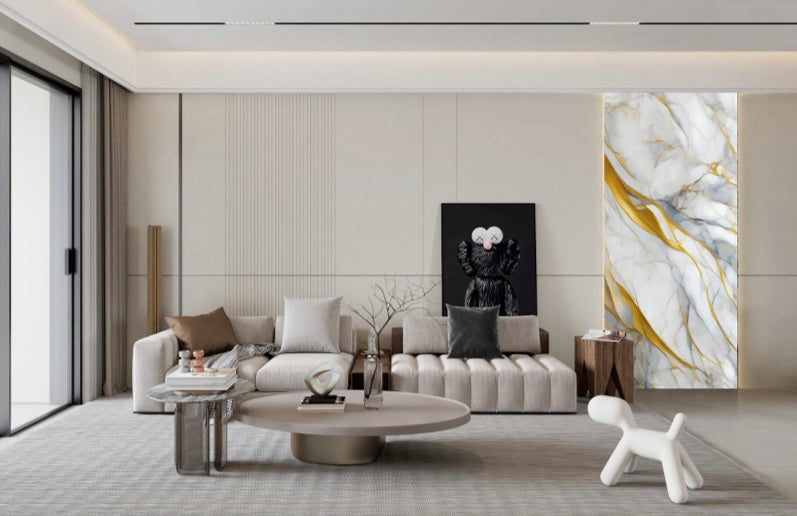 Panneau Blanc & Doré – Soft Luxury