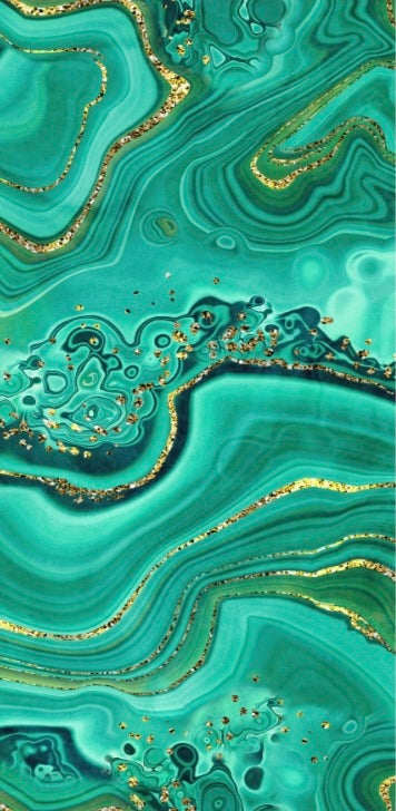 Panneau Vert Émeraude – Effet Malachite & Or