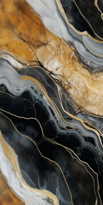 Panneau Noir & Or – Marbre Onyx Royal